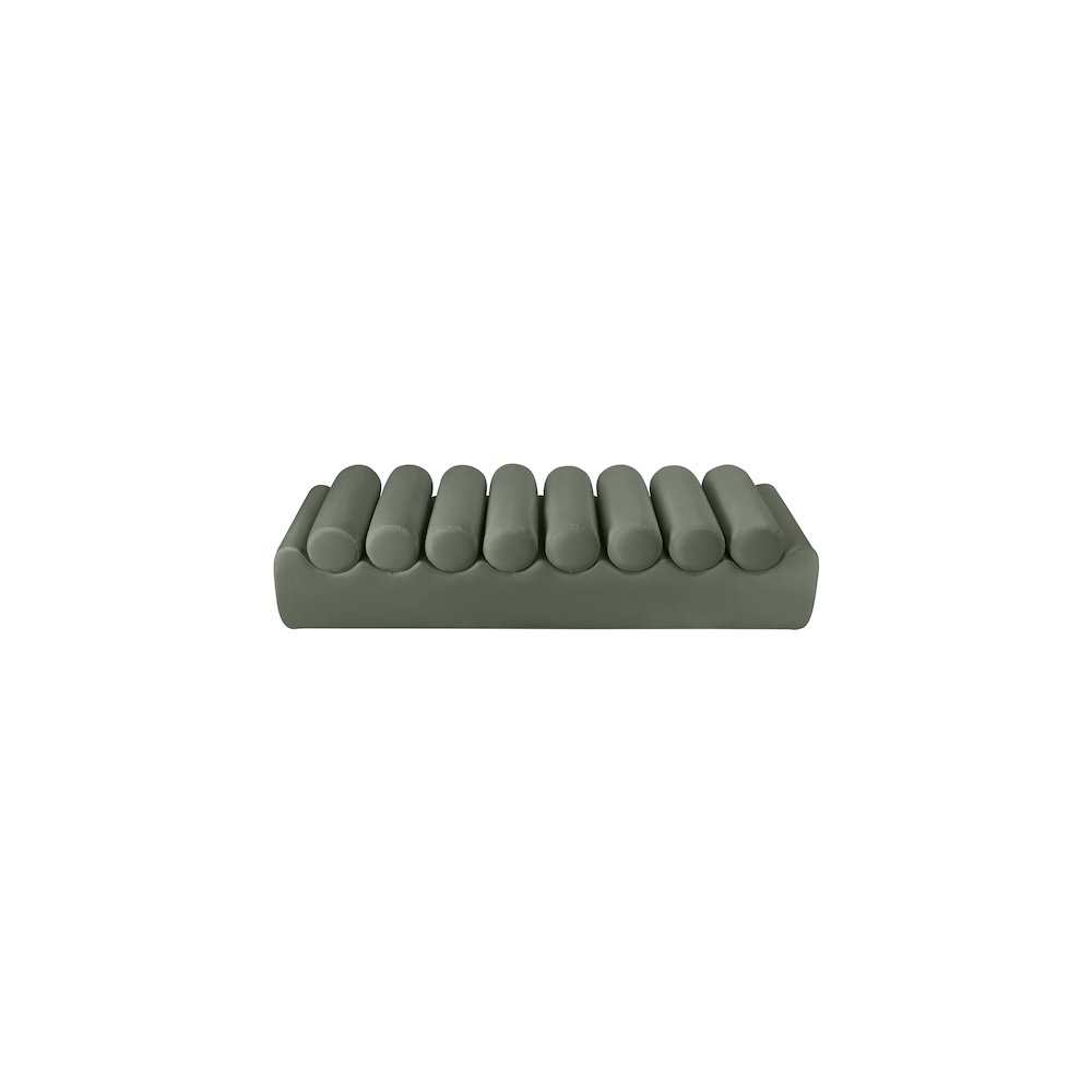 Rumble Green Vegan Leather Bench. Picture 5