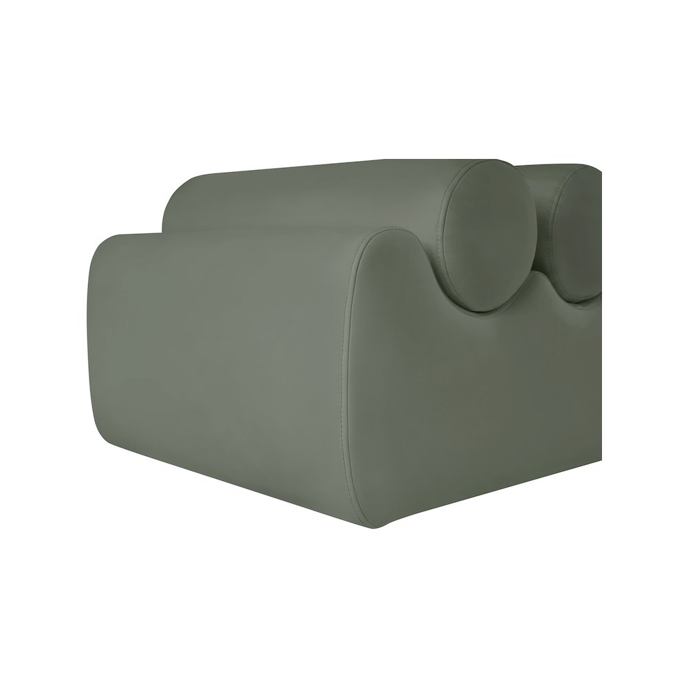 Rumble Green Vegan Leather Bench. Picture 6