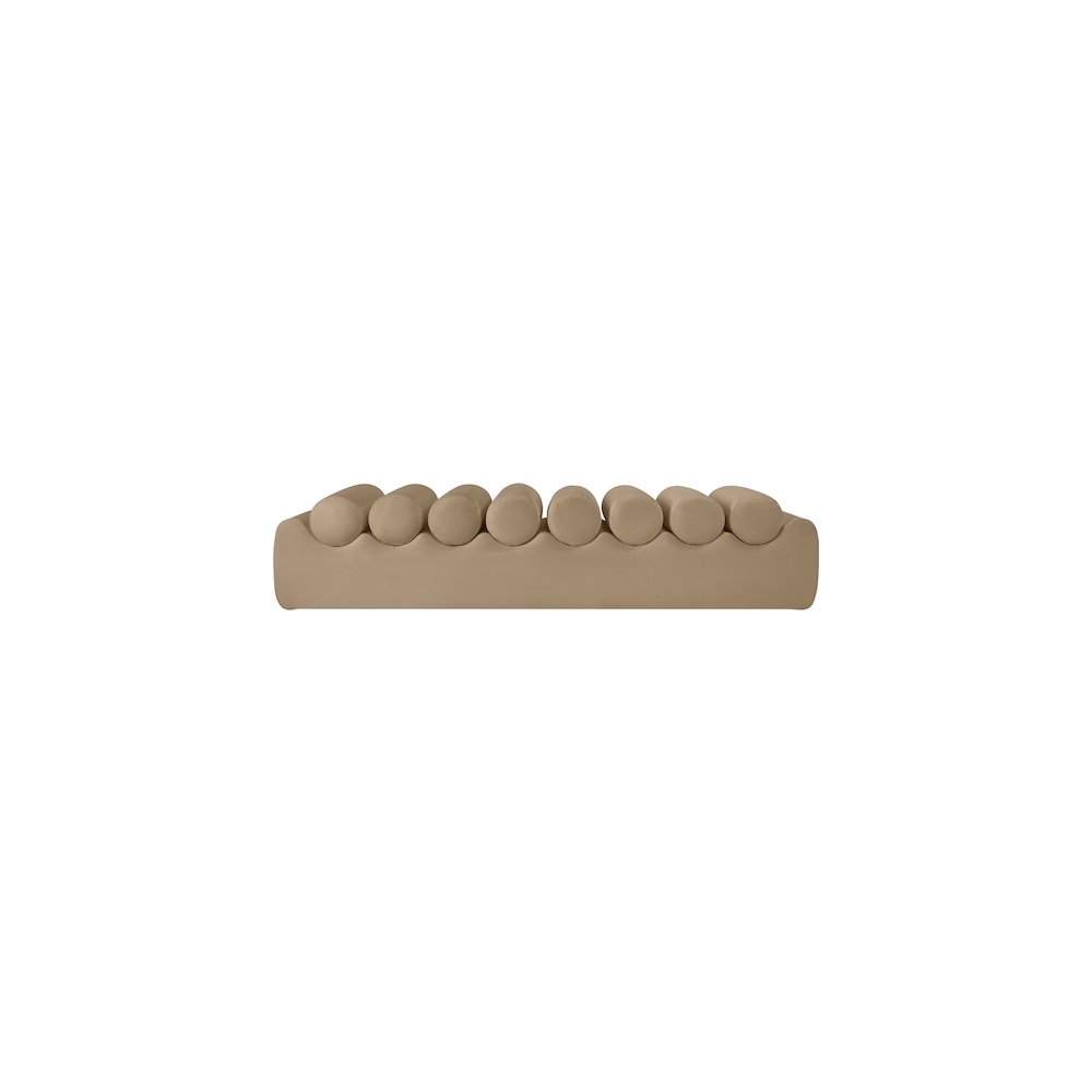Rumble Tan Vegan Leather Bench. Picture 3