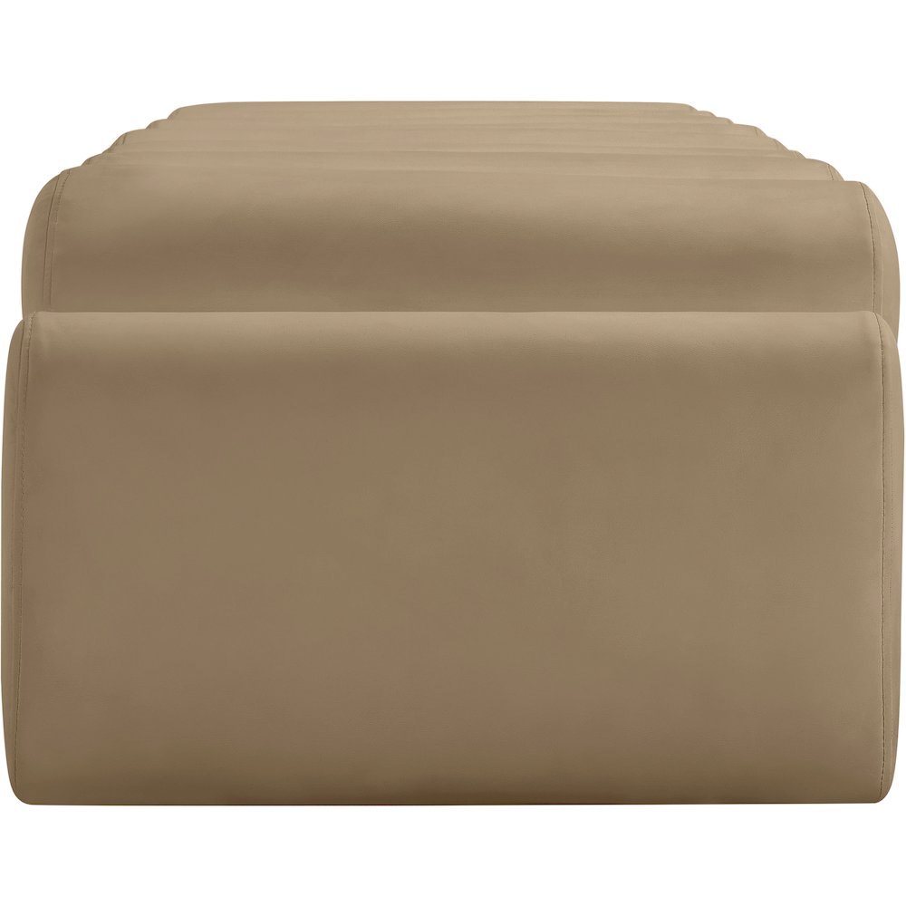 Rumble Tan Vegan Leather Bench. Picture 4