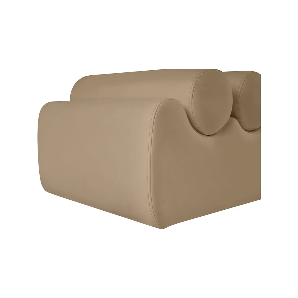 Rumble Tan Vegan Leather Bench. Picture 6