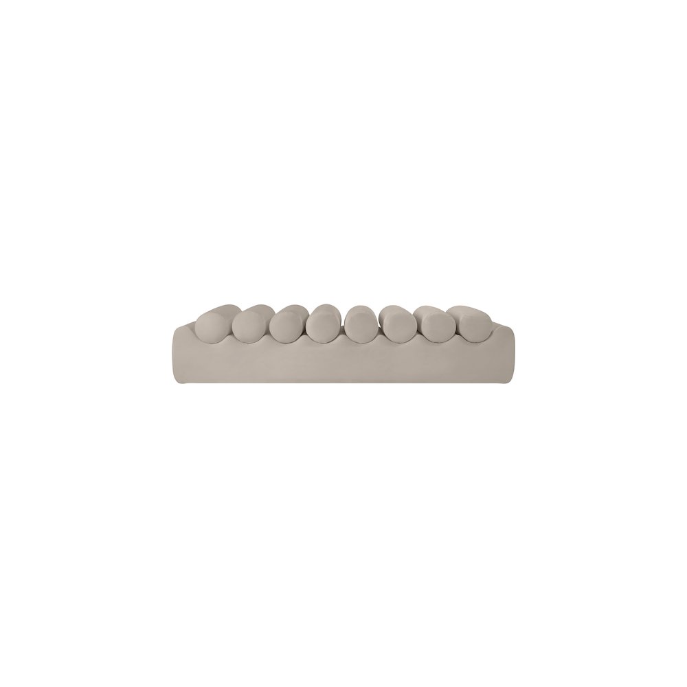 Rumble Taupe Vegan Leather Bench. Picture 3