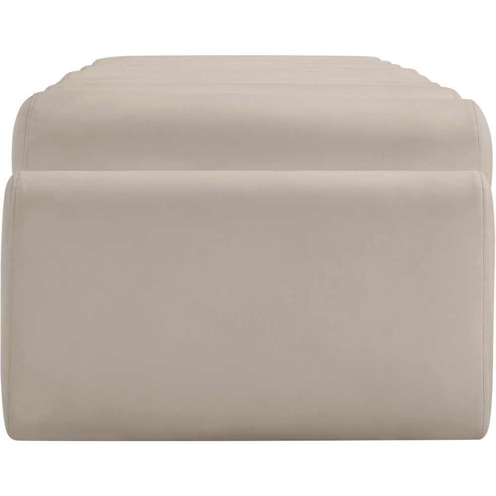 Rumble Taupe Vegan Leather Bench. Picture 4