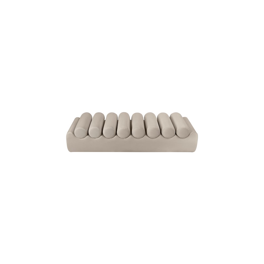 Rumble Taupe Vegan Leather Bench. Picture 5