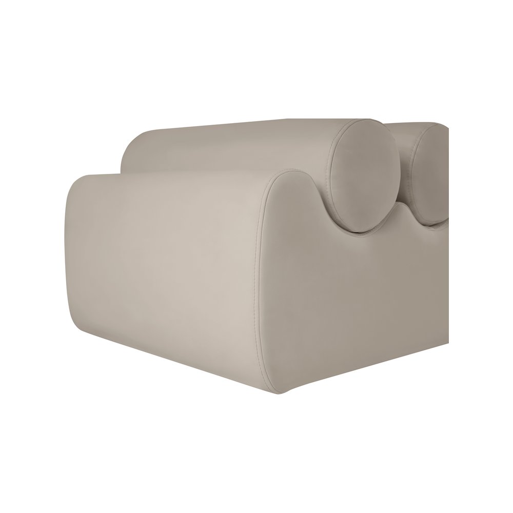 Rumble Taupe Vegan Leather Bench. Picture 6