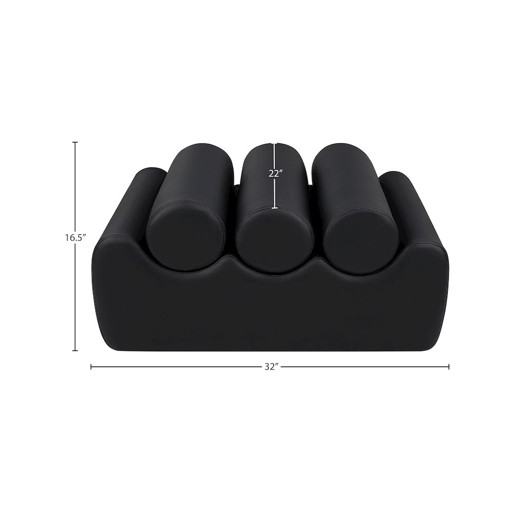 Rumble Black Vegan Leather Bench. Picture 8