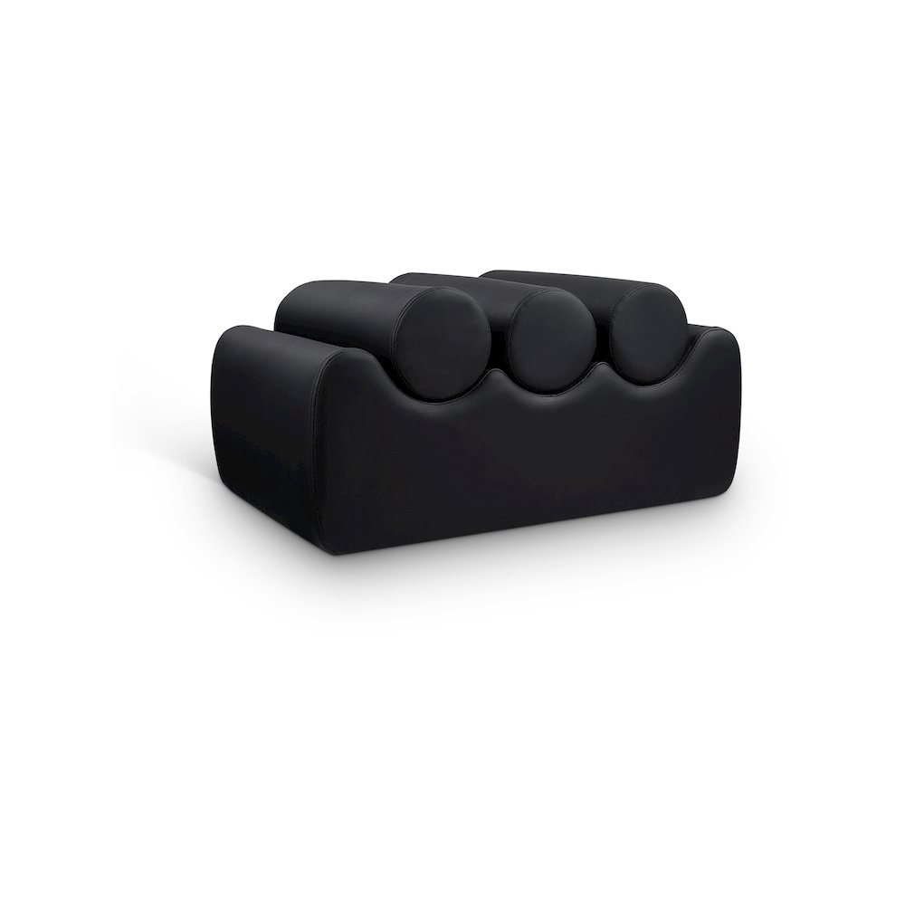 Rumble Black Vegan Leather Bench. Picture 1