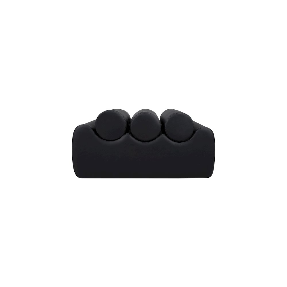 Rumble Black Vegan Leather Bench. Picture 3