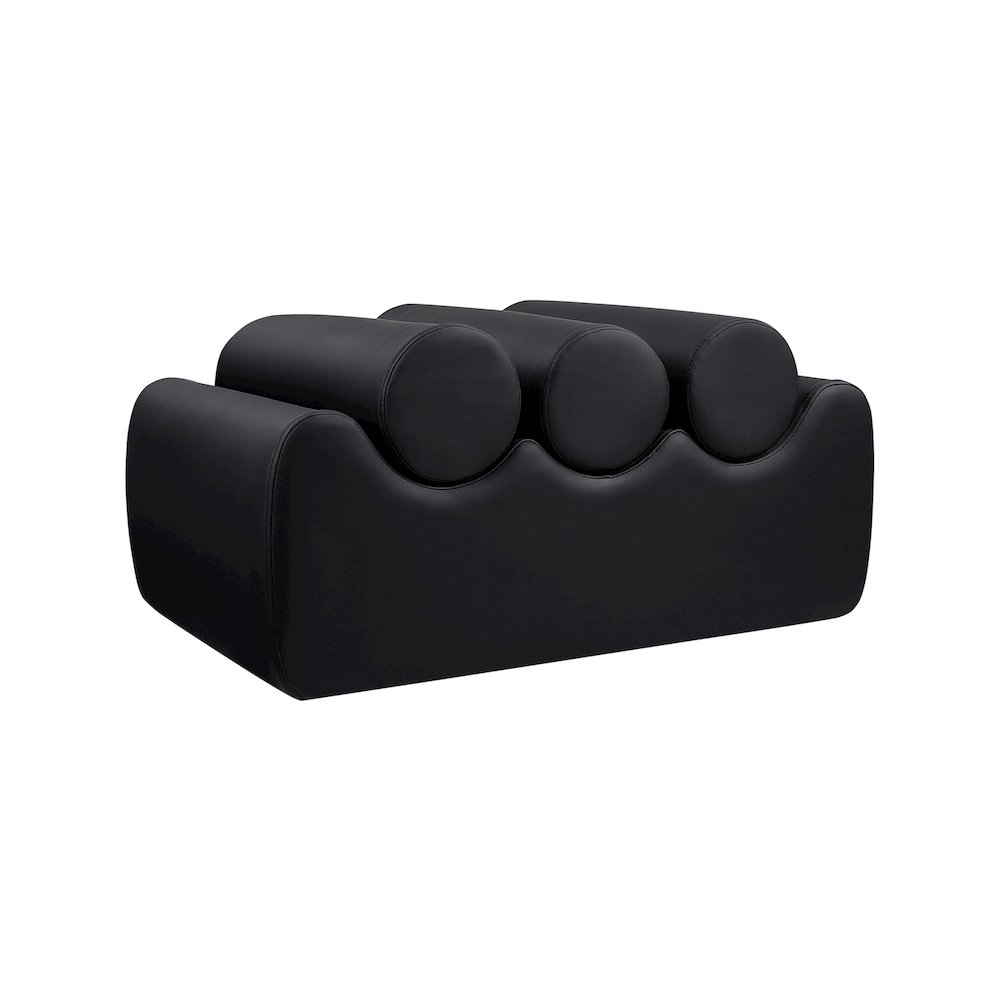 Rumble Black Vegan Leather Bench. Picture 5