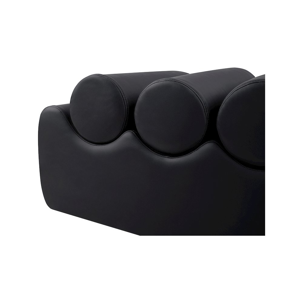 Rumble Black Vegan Leather Bench. Picture 6