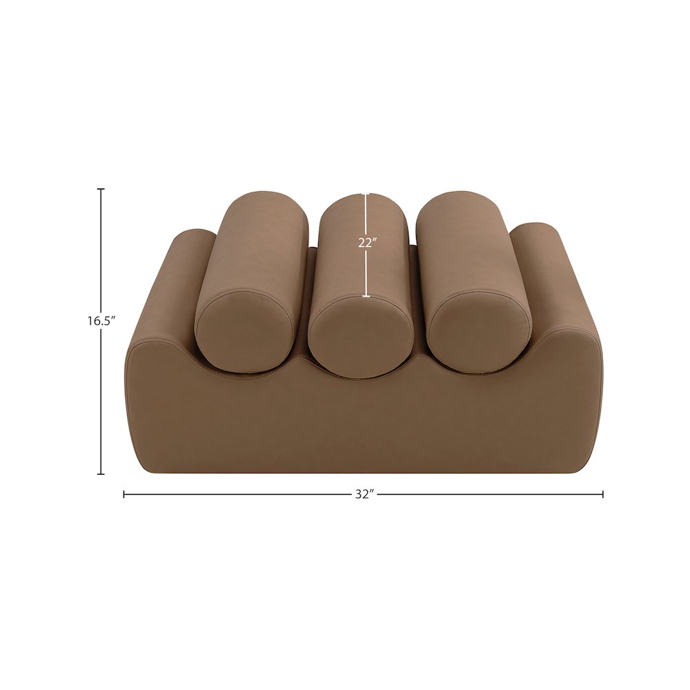 Rumble Brown Vegan Leather Bench. Picture 8