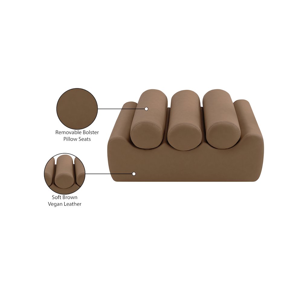 Rumble Brown Vegan Leather Bench. Picture 9