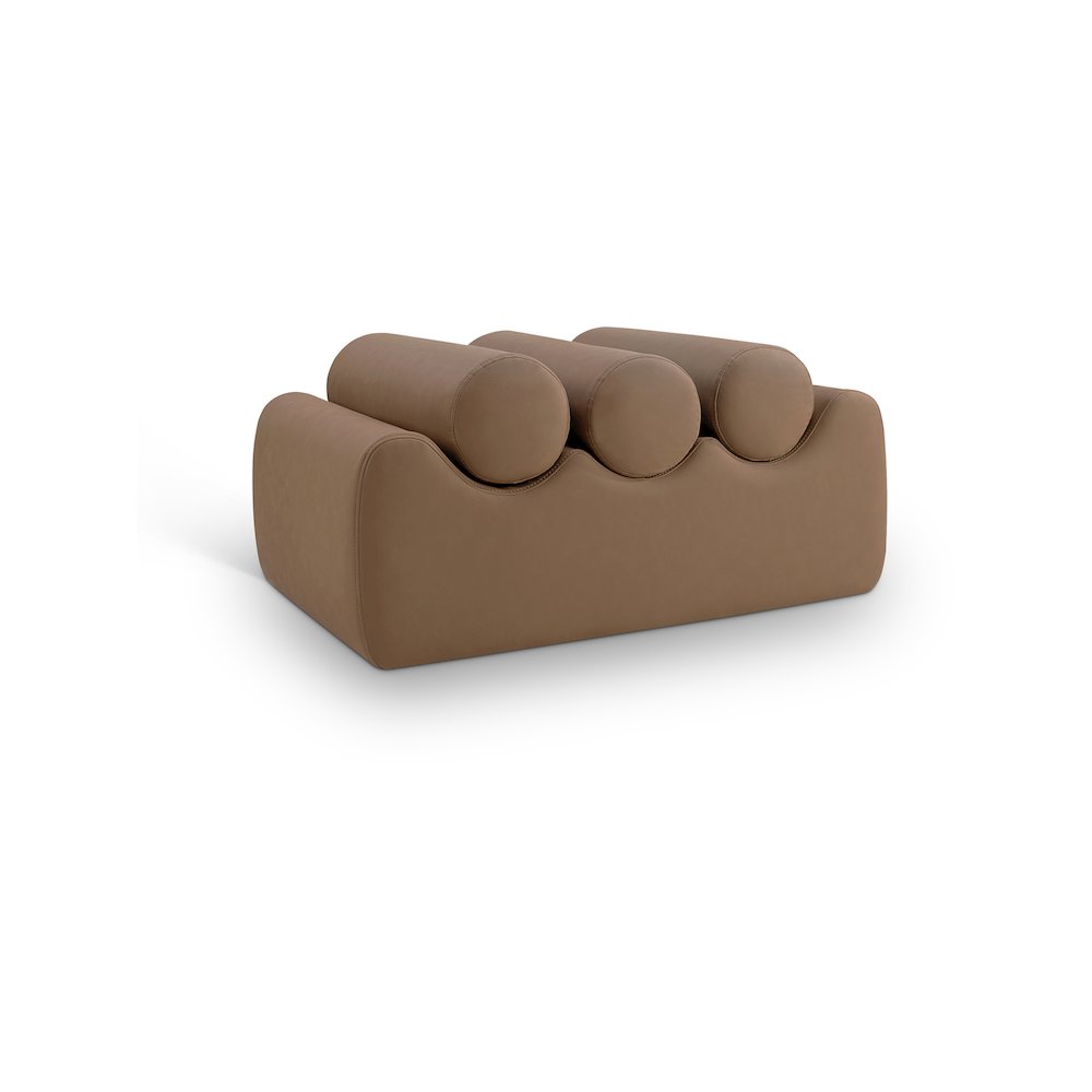 Rumble Brown Vegan Leather Bench. Picture 1