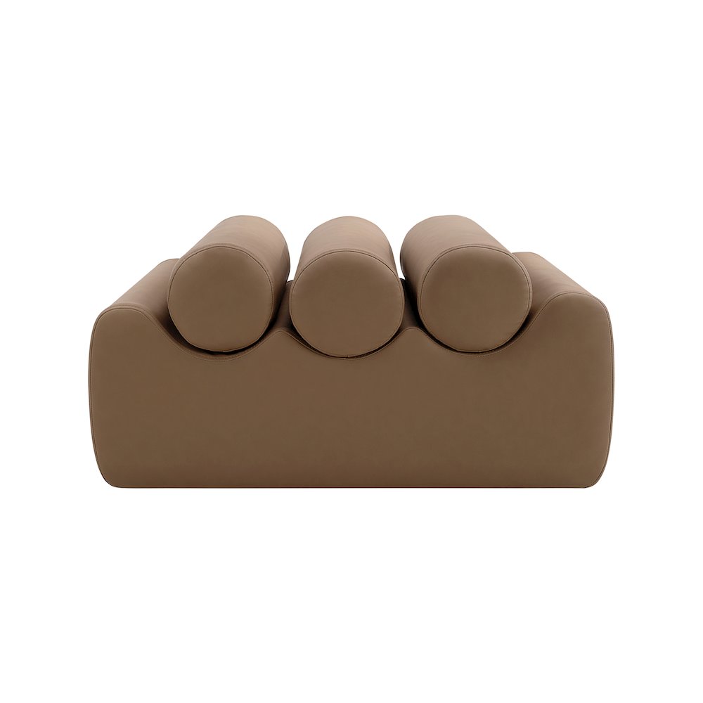 Rumble Brown Vegan Leather Bench. Picture 3