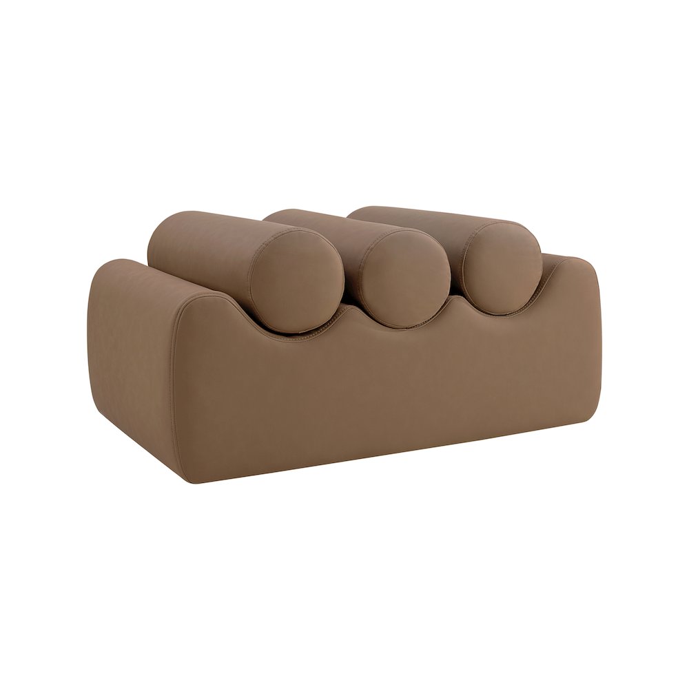 Rumble Brown Vegan Leather Bench. Picture 5