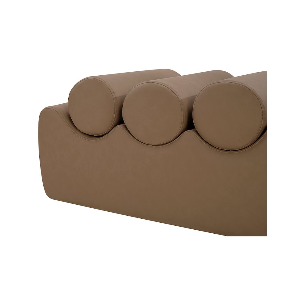 Rumble Brown Vegan Leather Bench. Picture 6