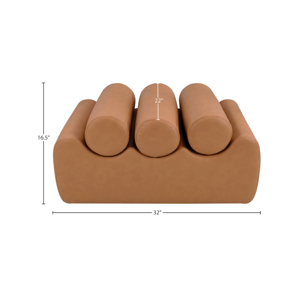 Rumble Cognac Vegan Leather Bench. Picture 8