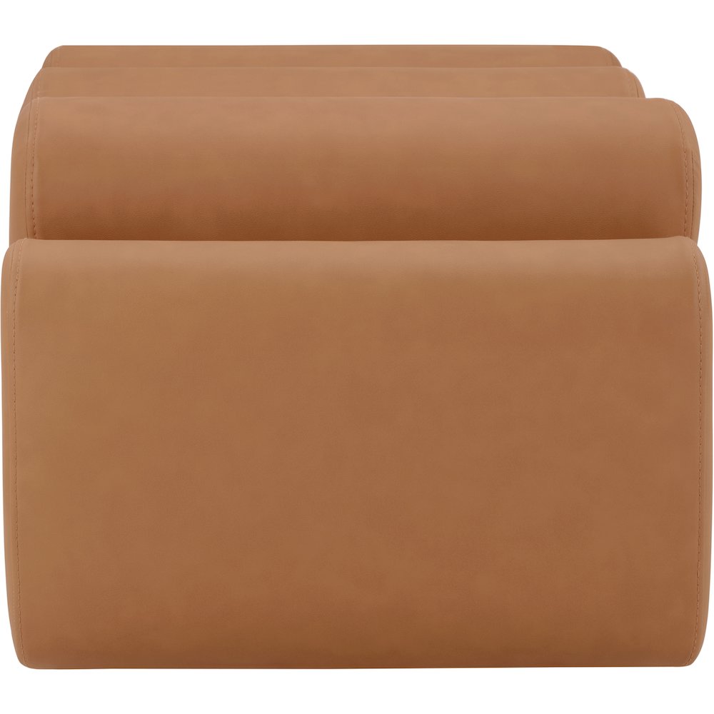 Rumble Cognac Vegan Leather Bench. Picture 4