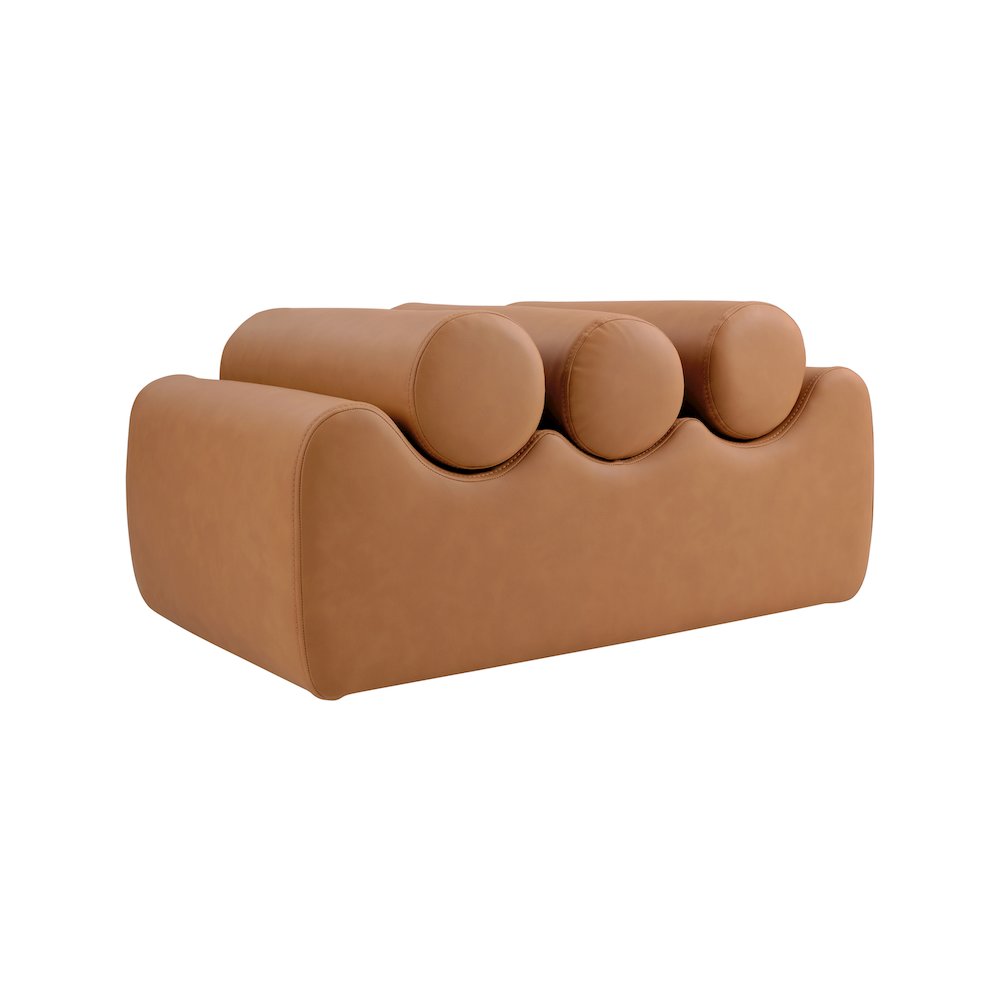 Rumble Cognac Vegan Leather Bench. Picture 5