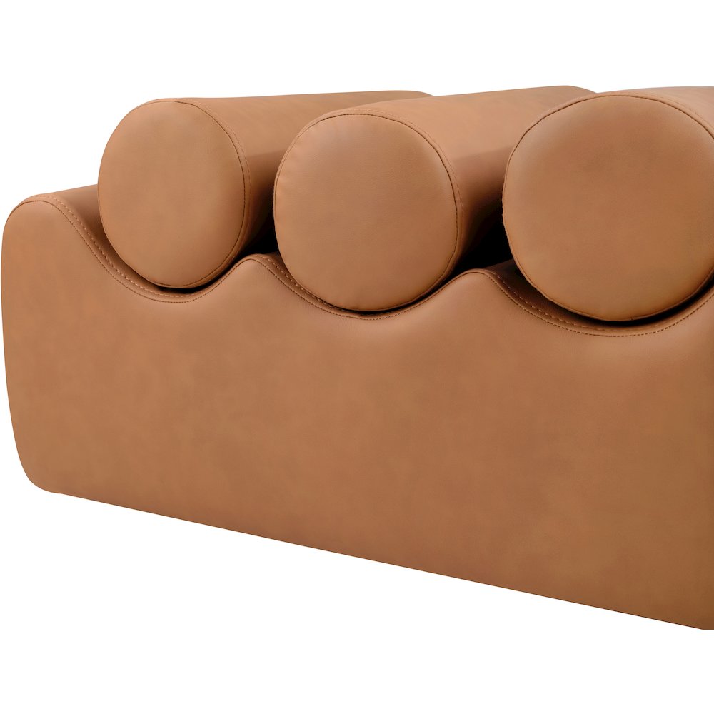 Rumble Cognac Vegan Leather Bench. Picture 6