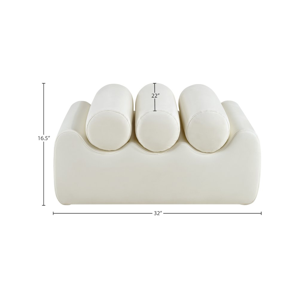 Rumble Cream Vegan Leather Bench. Picture 8