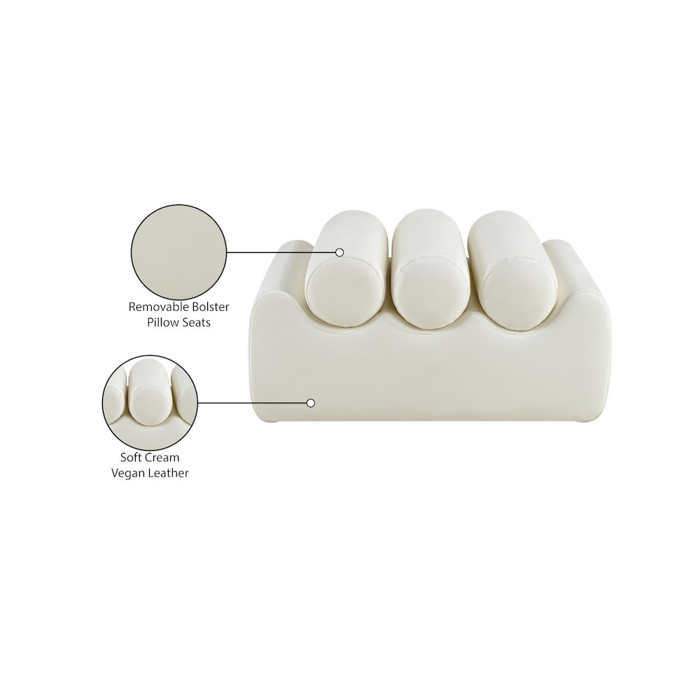 Rumble Cream Vegan Leather Bench. Picture 9