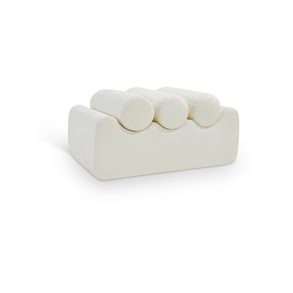 Rumble Cream Vegan Leather Bench. Picture 1