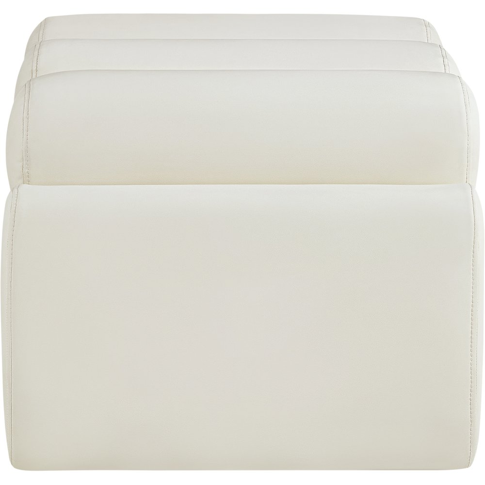 Rumble Cream Vegan Leather Bench. Picture 4
