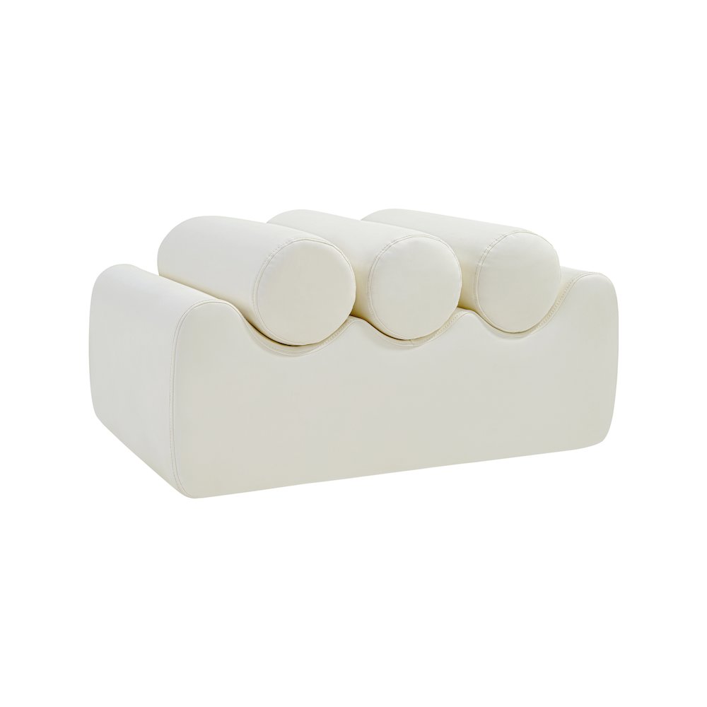 Rumble Cream Vegan Leather Bench. Picture 5