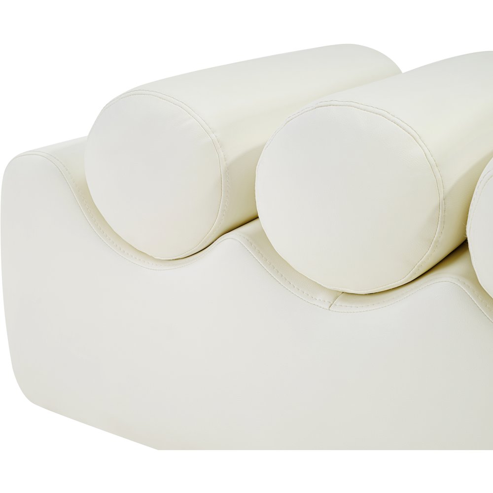 Rumble Cream Vegan Leather Bench. Picture 6