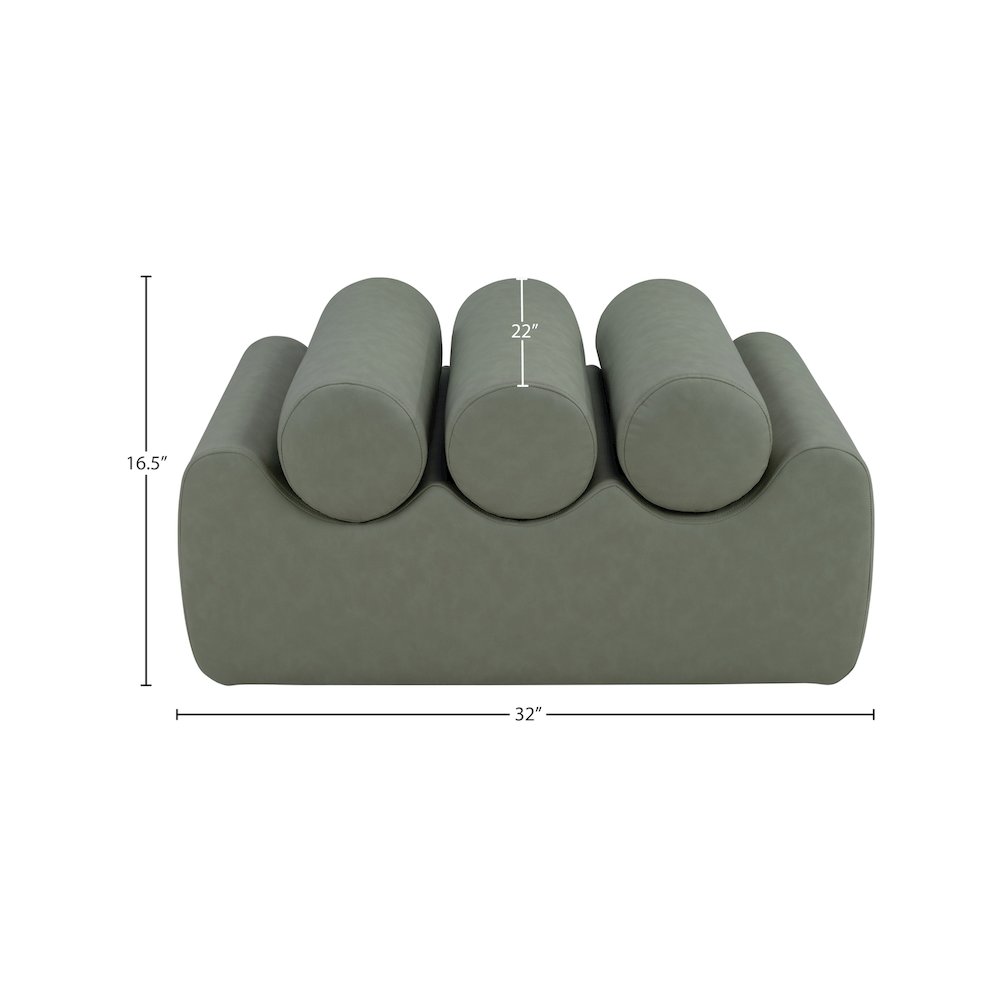 Rumble Green Vegan Leather Bench. Picture 8