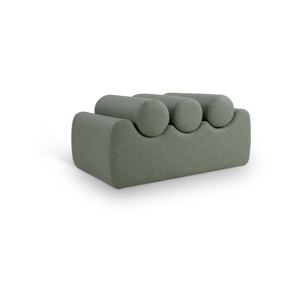 Rumble Green Vegan Leather Bench. Picture 1