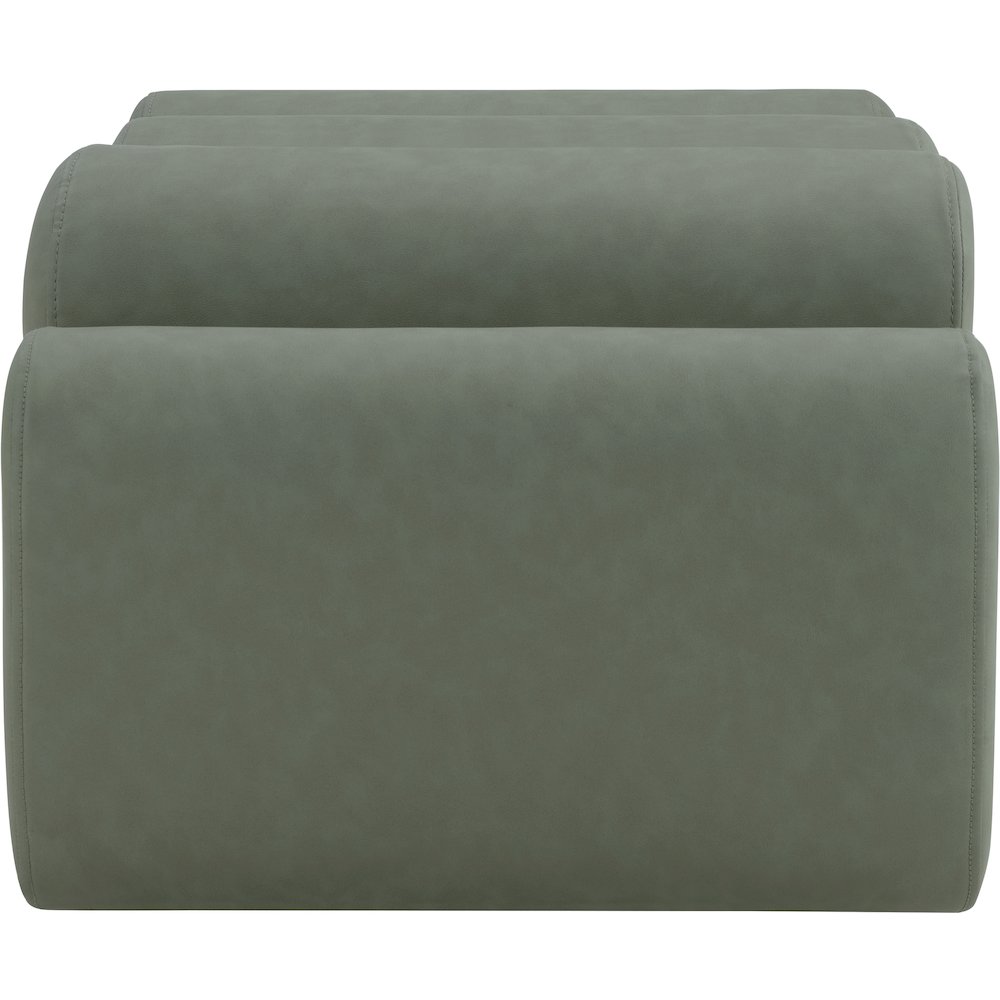 Rumble Green Vegan Leather Bench. Picture 4
