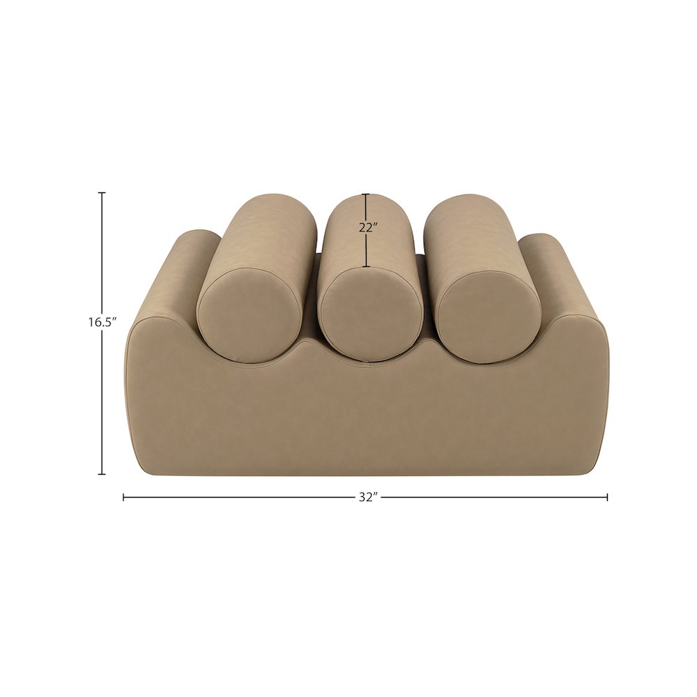 Rumble Tan Vegan Leather Bench. Picture 8