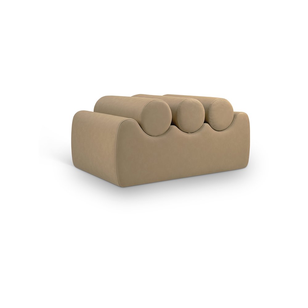 Rumble Tan Vegan Leather Bench. Picture 1