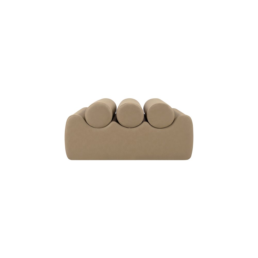 Rumble Tan Vegan Leather Bench. Picture 3