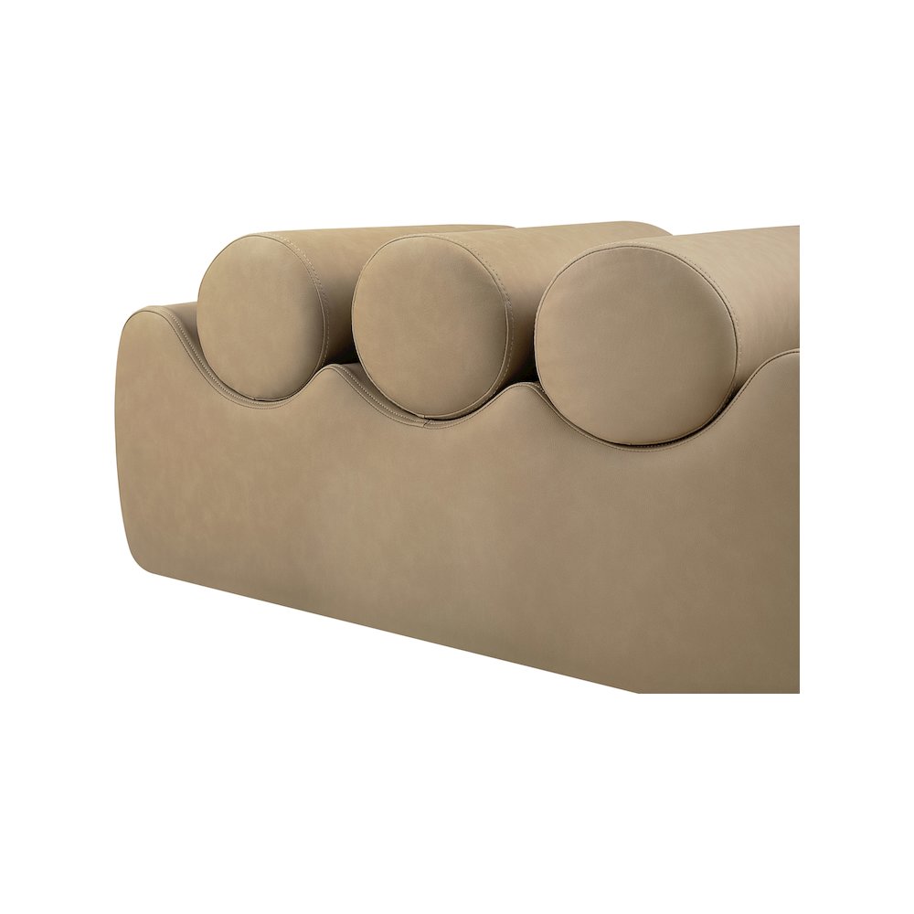 Rumble Tan Vegan Leather Bench. Picture 6