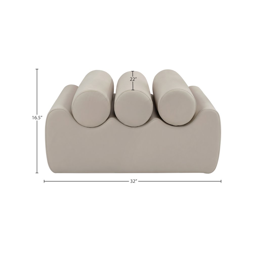 Rumble Taupe Vegan Leather Bench. Picture 8