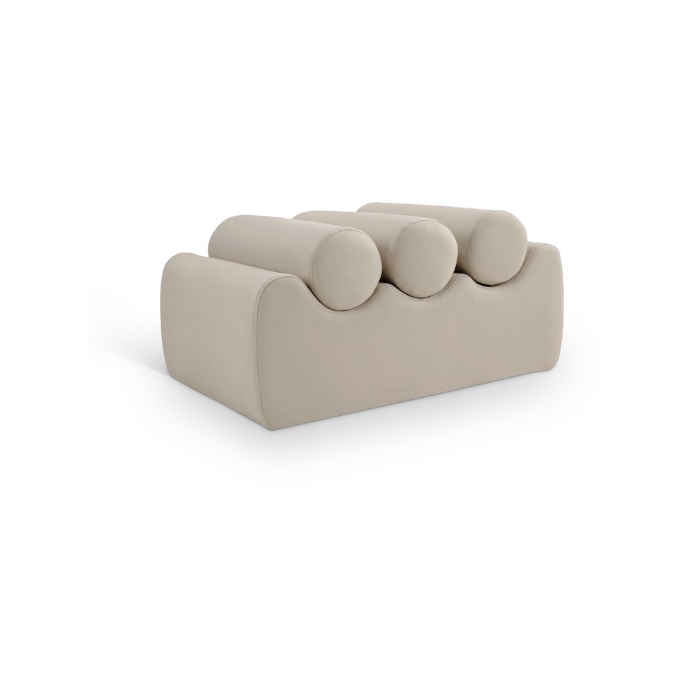 Rumble Taupe Vegan Leather Bench. Picture 1