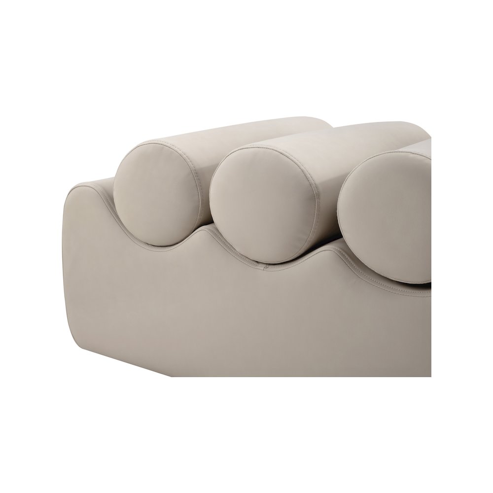 Rumble Taupe Vegan Leather Bench. Picture 6
