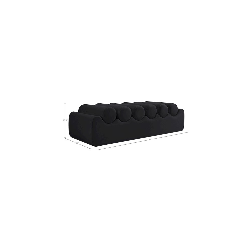 Rumble Black Vegan Leather Bench. Picture 8