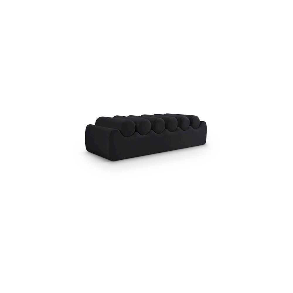 Rumble Black Vegan Leather Bench. Picture 1
