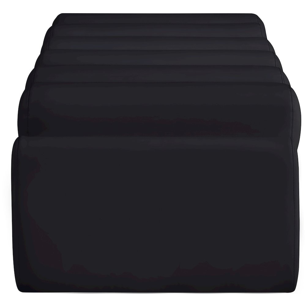 Rumble Black Vegan Leather Bench. Picture 4