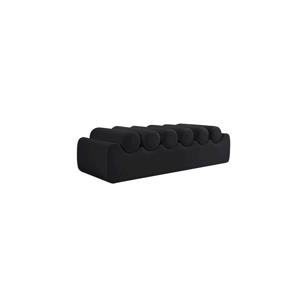 Rumble Black Vegan Leather Bench. Picture 5