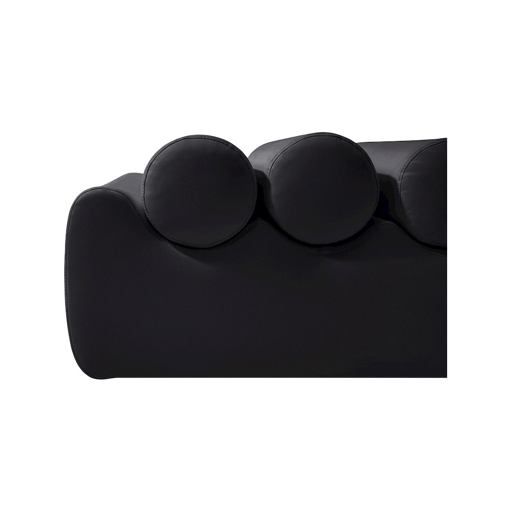 Rumble Black Vegan Leather Bench. Picture 6