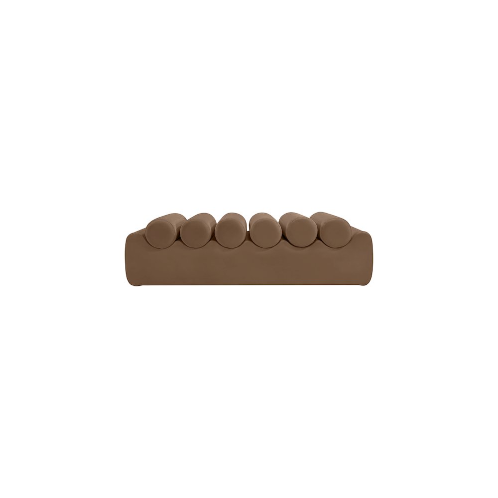 Rumble Brown Vegan Leather Bench. Picture 3