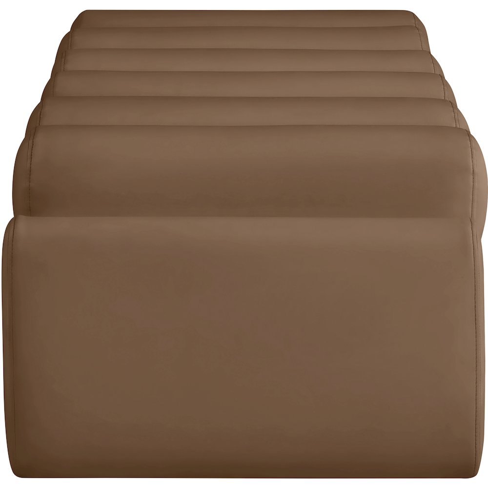 Rumble Brown Vegan Leather Bench. Picture 4