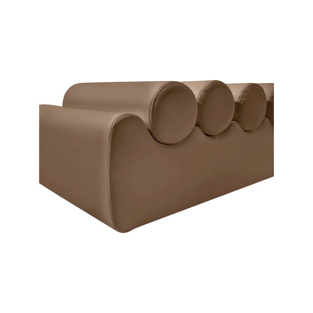 Rumble Brown Vegan Leather Bench. Picture 6