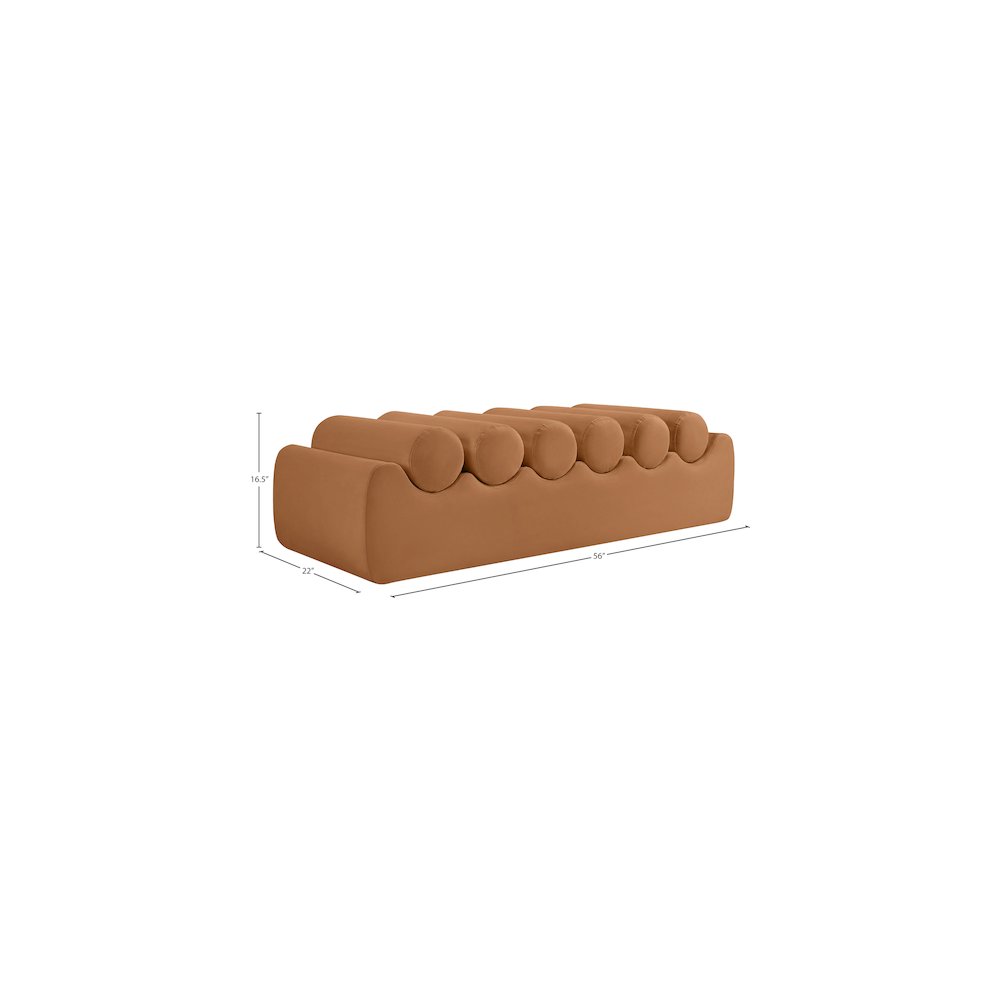 Rumble Cognac Vegan Leather Bench. Picture 8