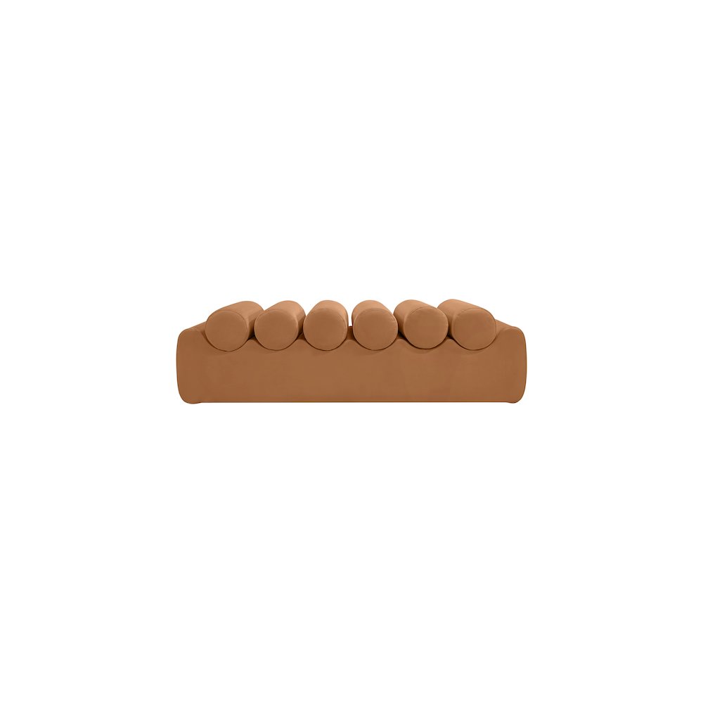 Rumble Cognac Vegan Leather Bench. Picture 3